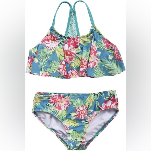 Bikini Set Tropical Hawaiian Print for Girls Size Large 10-12 - Picture 1 of 9